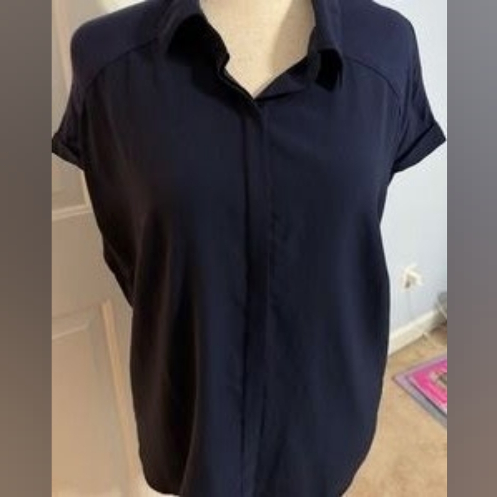 Medium Navy Button Up Top